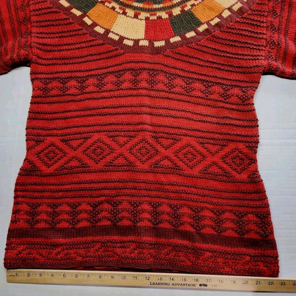 Womens Long Sweater Norwegian Style Large Fair Isle Aztec Autumn Fall Thick - Picture 8 of 13